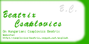 beatrix csaplovics business card